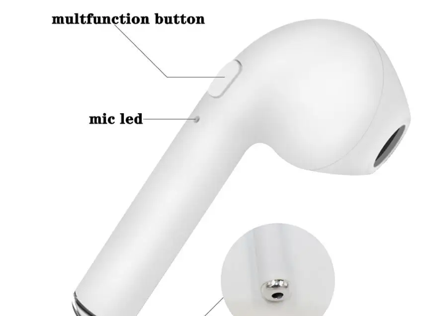 

10 pieces single piece earphone bluetooth headset I7 single with retail box