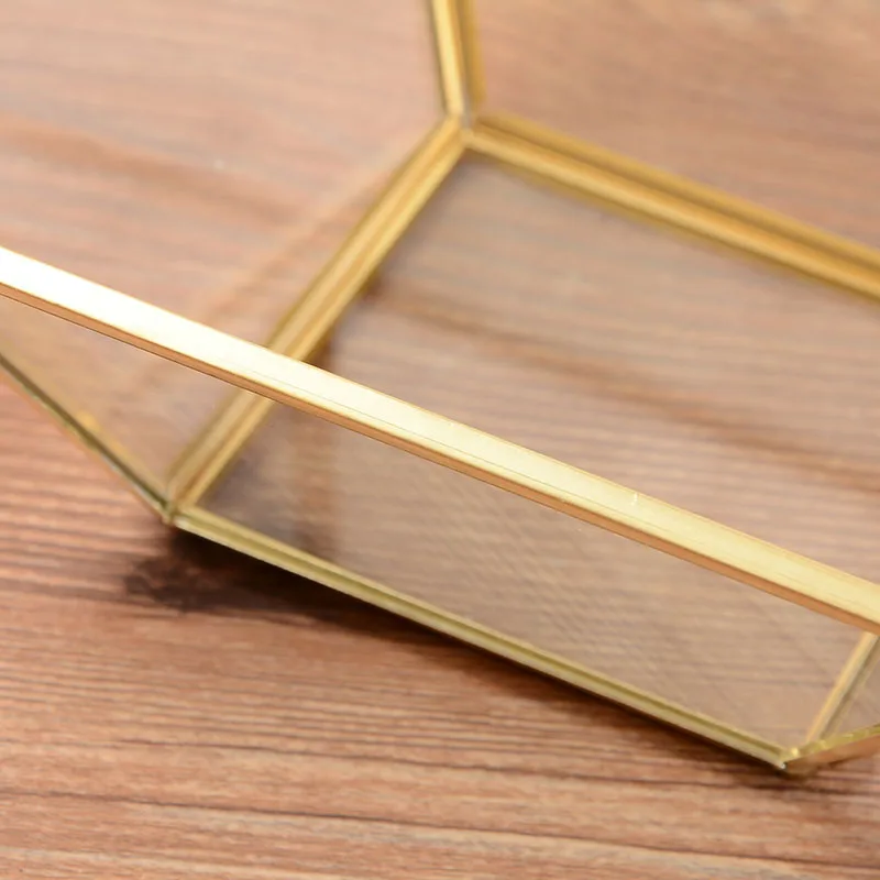 

Phnom Penh Geometric Polygonal Glass Flower Room Nordic Simple Modern Creative Jewelry Storage Box