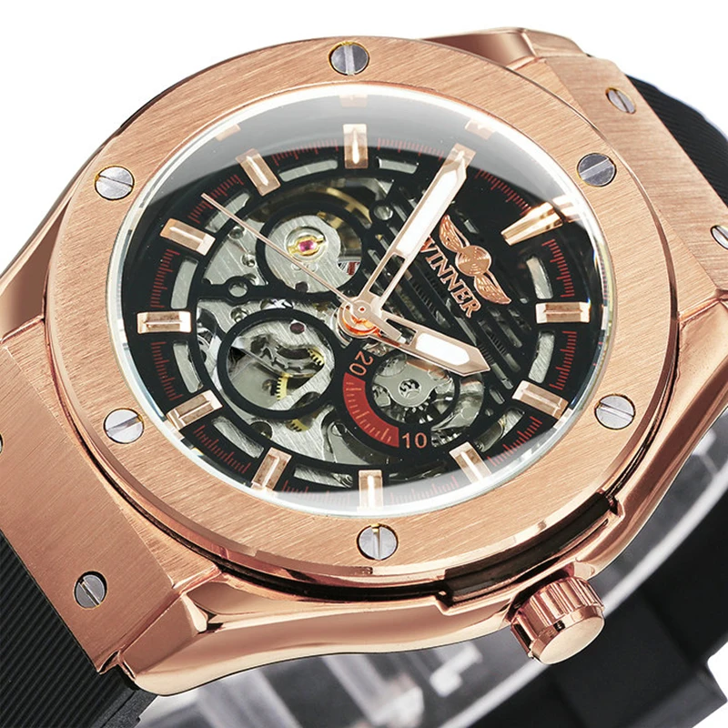 Часы скелетоны WINNER Мужские автоматические механические брендовые наручные