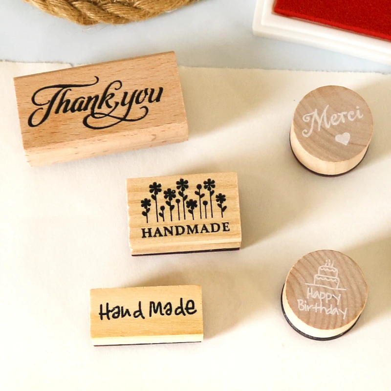 Деревянные штампы для скрапбукинга с днем рождения деревянная резиновая печать 1