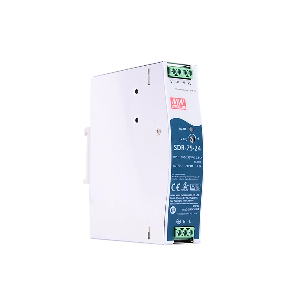 

Original Mean Well SDR-75-24 meanwell DC 24V 3.2A 76.8W Single Output Industrial DIN Rail Power Supply