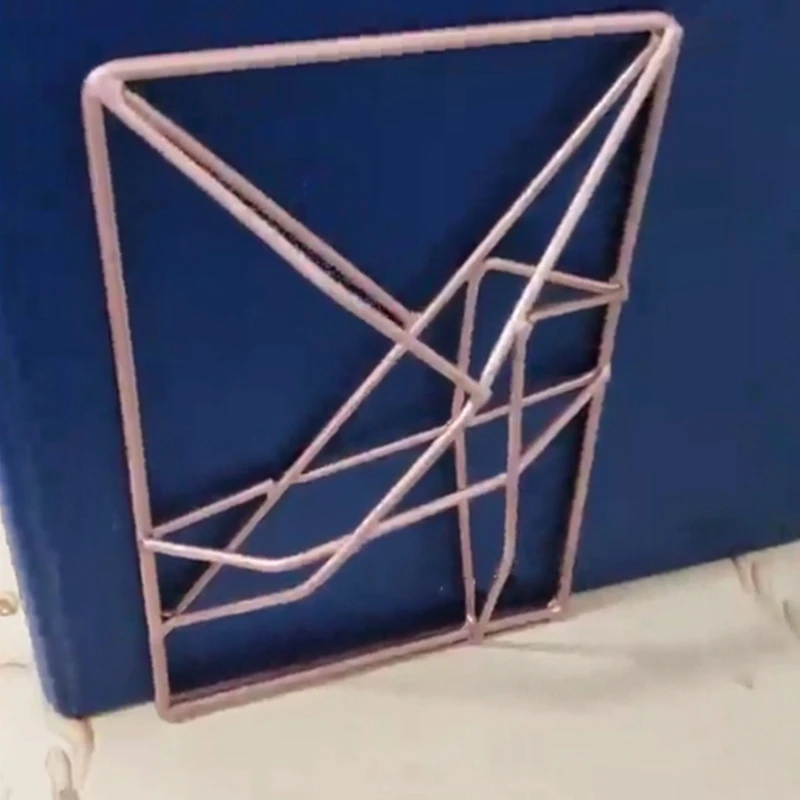 

2 Pcs Rose Gold Geometric Bookends, Frosted Decorative Iron Bookends, Office Creative Bookshelves, Rustic Decorations