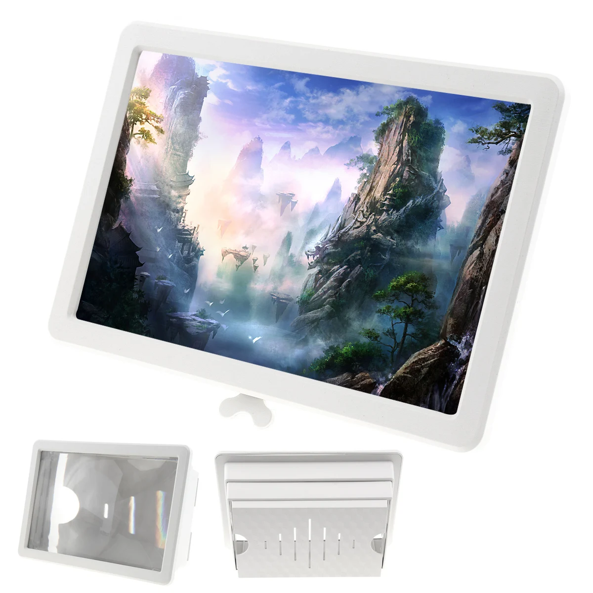 Белый акриловый ABS 2X Портативный расширительный 3D видео мобильный увеличитель