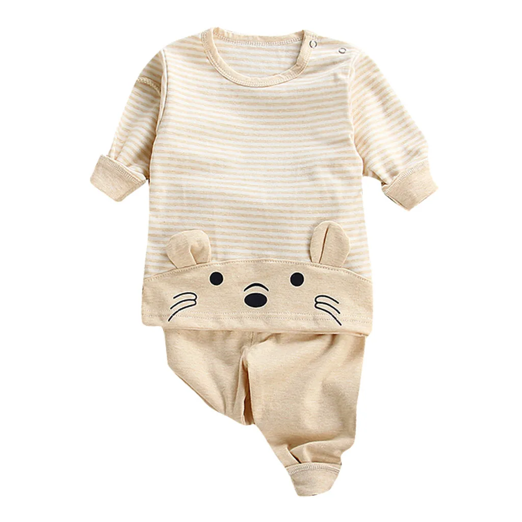 Зимняя одежда для маленьких мальчиков и девочек пижама с длинными рукавами