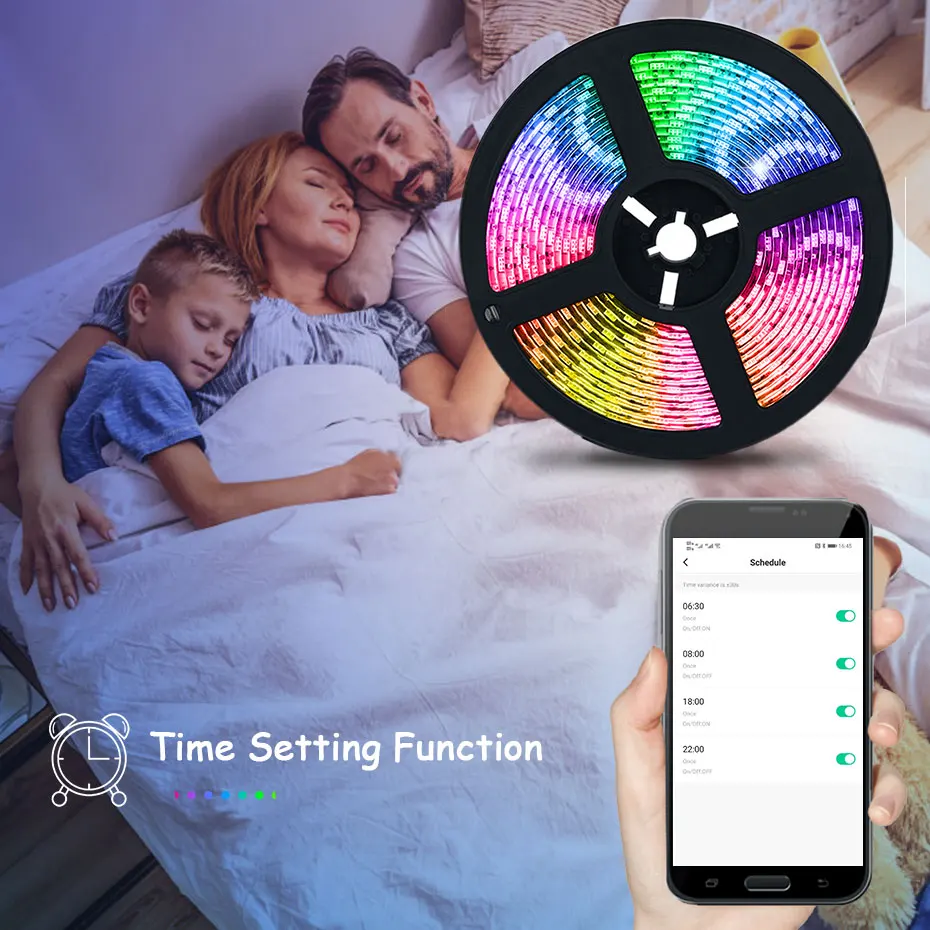 Светодиодная лента 5 10 м с контроллером гибкий RGB светильник ильник для умного