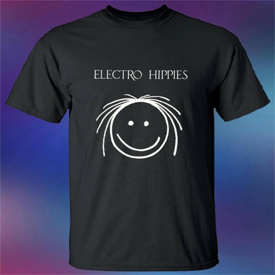 Новинка электро хиппи хардкор панк Логотип рок-группы Мужская черная футболка