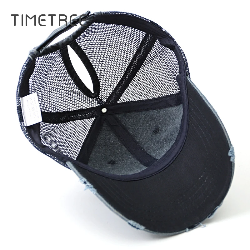 Винтажная брендовая промытая однотонная Повседневная сетчатая Кепка Хлопковые