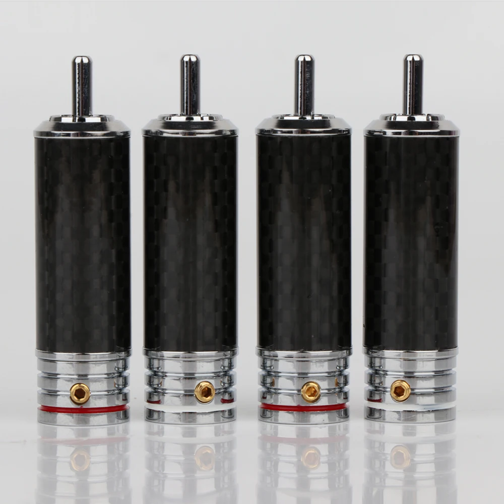 

4Pcs Hight Quality Audiophile Rhodium Plated RCA Jack Plug Interconnect cable connector plug , accessry hifi audio RCA p
