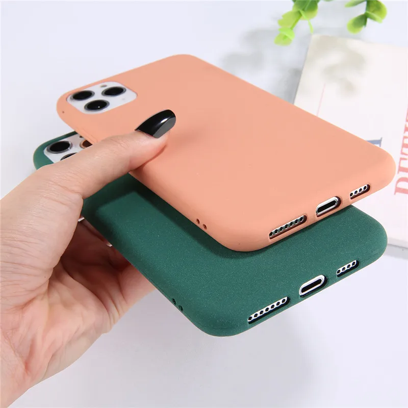 Силиконовый однотонный чехол GTWIN для iPhone 11 7 6 6S 8 Plus мягкий чехлы карамельных