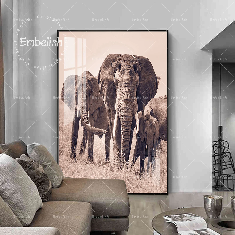 

Embelish HD Print On Canvas Painting For Living Room 1 Pieces Animals Wall Art Posters Elephant Home Decor Framework Pictures
