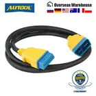 AUTOOL 150 см автомобильный OBD II OBD2 16-контактный Удлинительный кабель штекер-гнездо Автомобильный диагностический удлинитель адаптер шнура для Pro3LaunchELM327