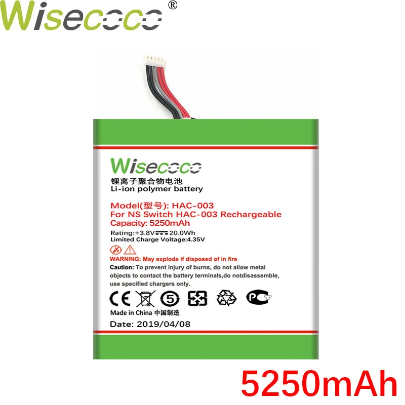 

Wisecoco hac-003 5250mAh Battery For Nintend Nitendo Switch Console 3.7V In Stock Latest Produce High quality battery