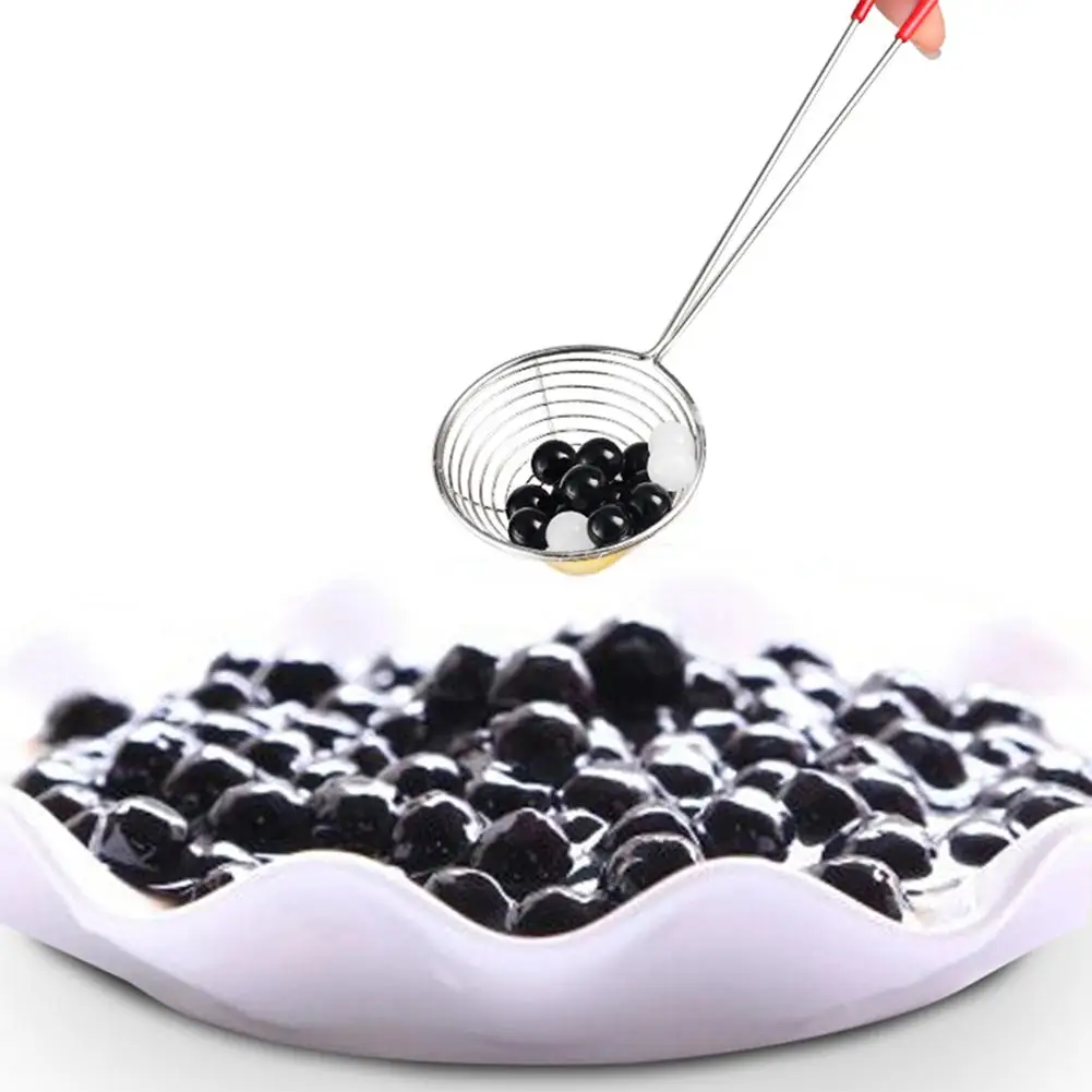 Красная ручка из нержавеющей стали жемчужный молочный чай дуршлаг горячий