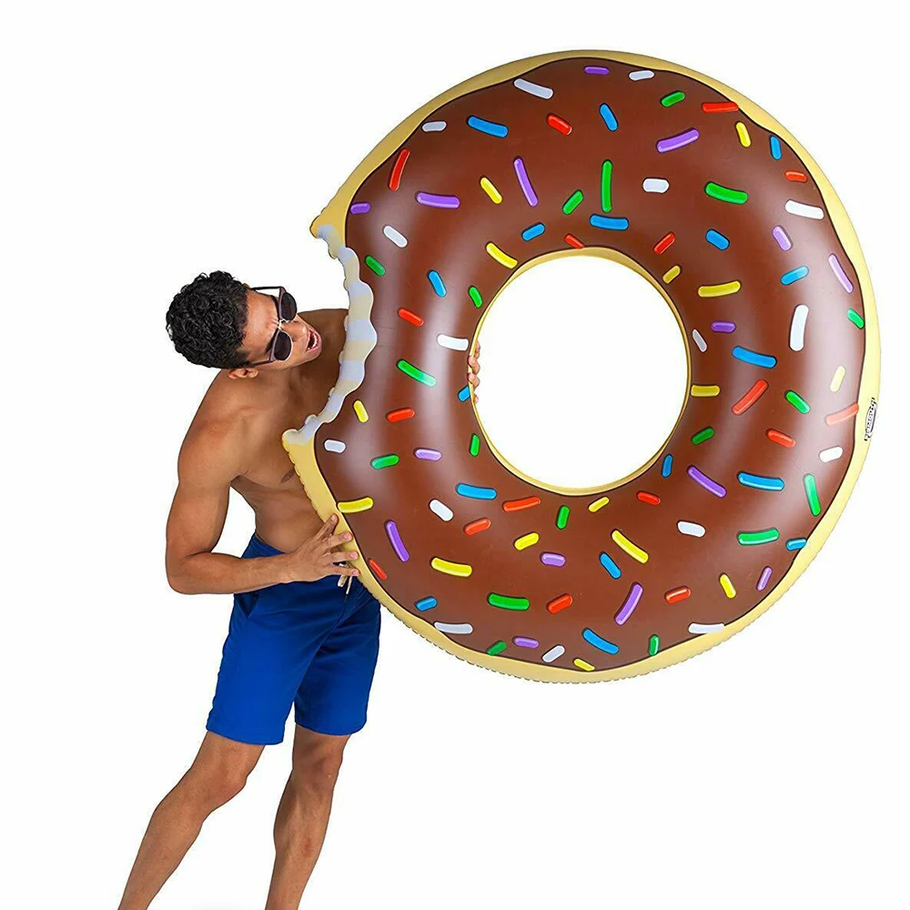 

Inflatable Donut Swimming Ring For Swimming Pool Thickened Summer Floating Ring Seat Float Mattress Water Toys