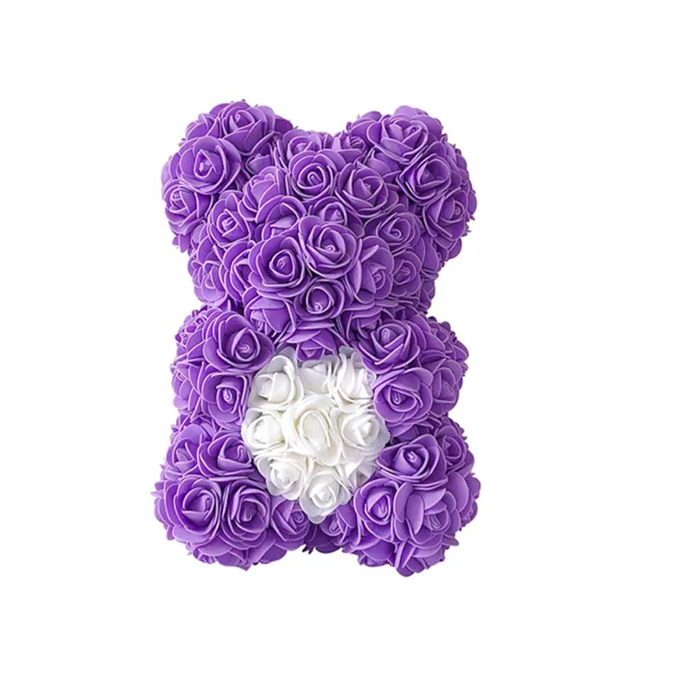 25cm VIP Цена, Прямая, 25 \ 40 см, красный плюшевый мишка, цветок розы, искусственные рождественские подарки для женщин, подарок на день Святого Валентина, плюшевый медведь - Цвет: 25cm
