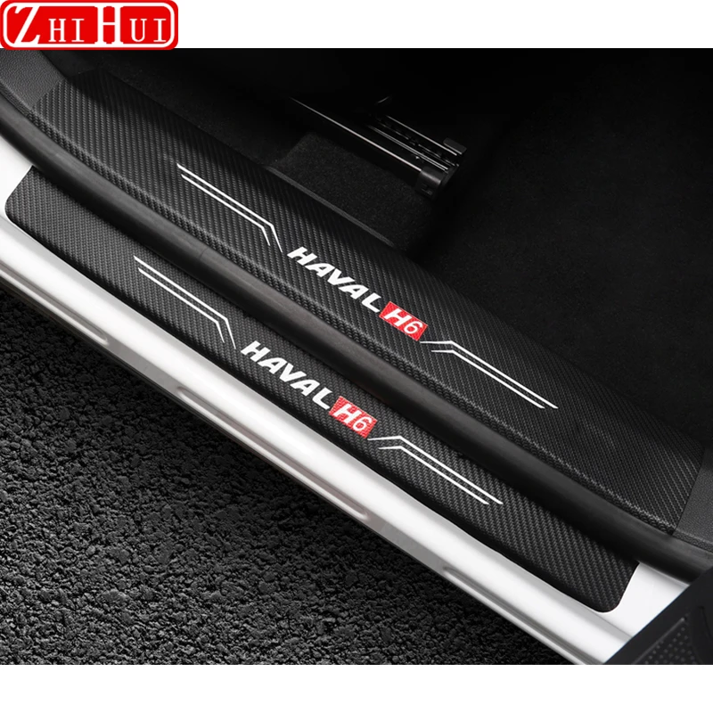 

Car Interior Styling Door Welcome Threshold Trunk Bumper Rear Guard For Haval H6 3th 2021 Leather Cover Stickers Accessories