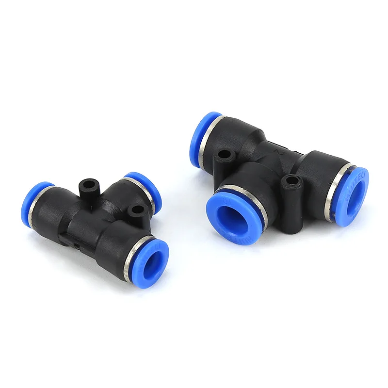 4mm 6mm 8mm 10mm 12mm 14mm 16mm Hose Tube Equal Union Tee Type One Touch Air Pneumatic Push In Pipe Fitting Quick Connector |