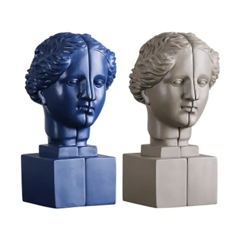 

Nordic Venus Head Portrait Statue Bookends Resin Modern Art Craft Desktop Book Stand Home Decor Business Gift A1757
