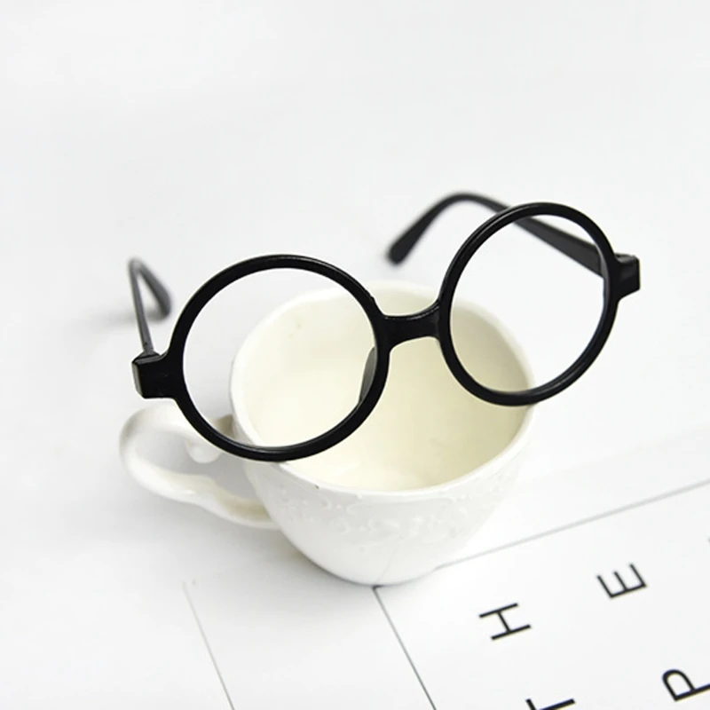 Детские круглые черные или красные очки в оправе рождественский подарок