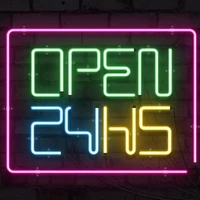custom open 24hs glass neon light sign beer bar