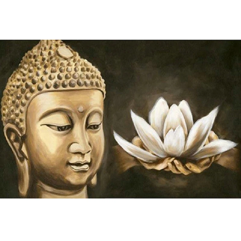 Полноразмерная 5D картина из страз сделай сам вышивка крестиком статуя Будды 3D