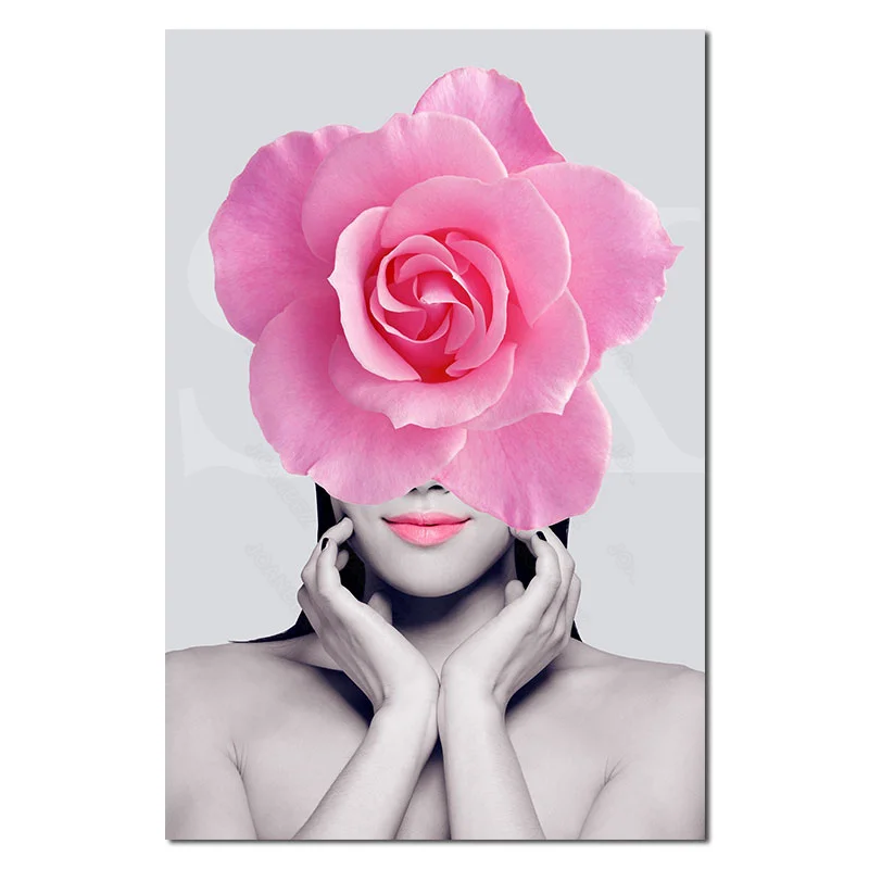 

European Style Art Beauty Model and Landscape Flower Pattern Canvas Material Creative Background Decorative Painting Living Room