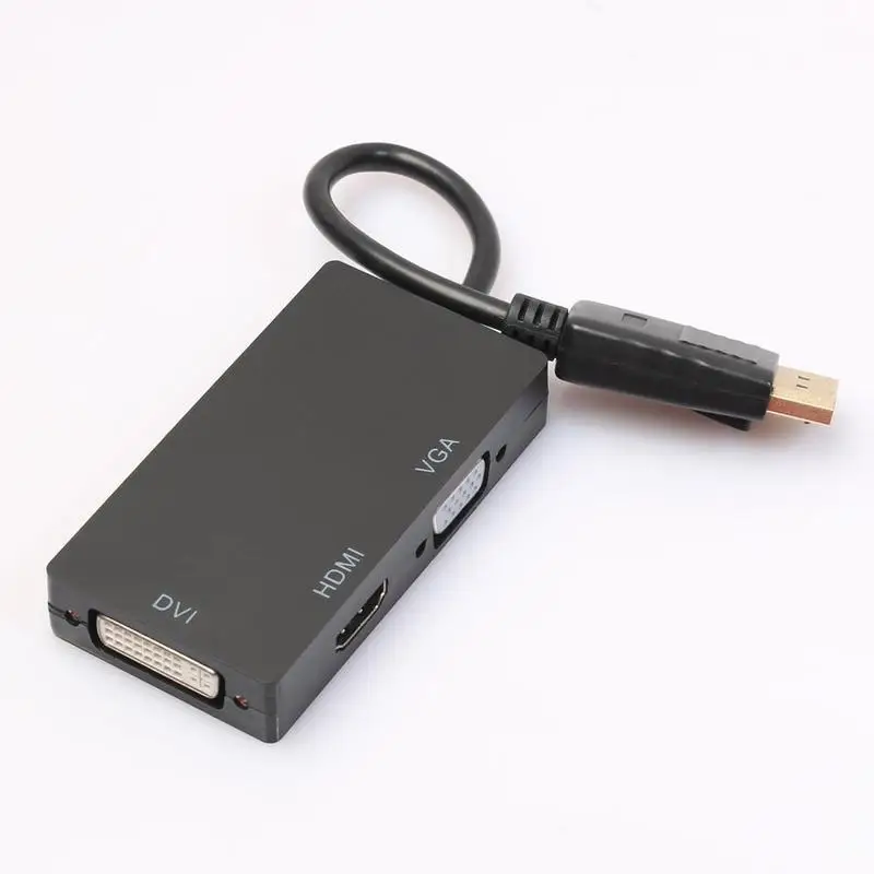 3 в 1 порт дисплея Dp to hdmi Dvi Vga транс проводной 1080p конвертера для ПК проектора
