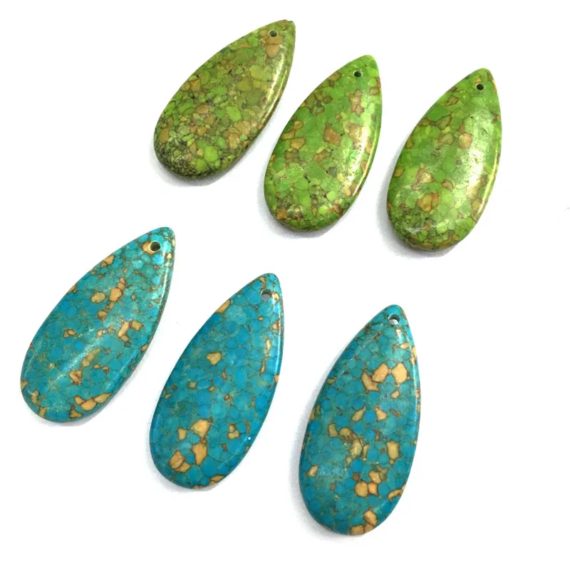 Новинка 1 шт. натуральный камень кулон голубой бирюзовый серьги в форме капли