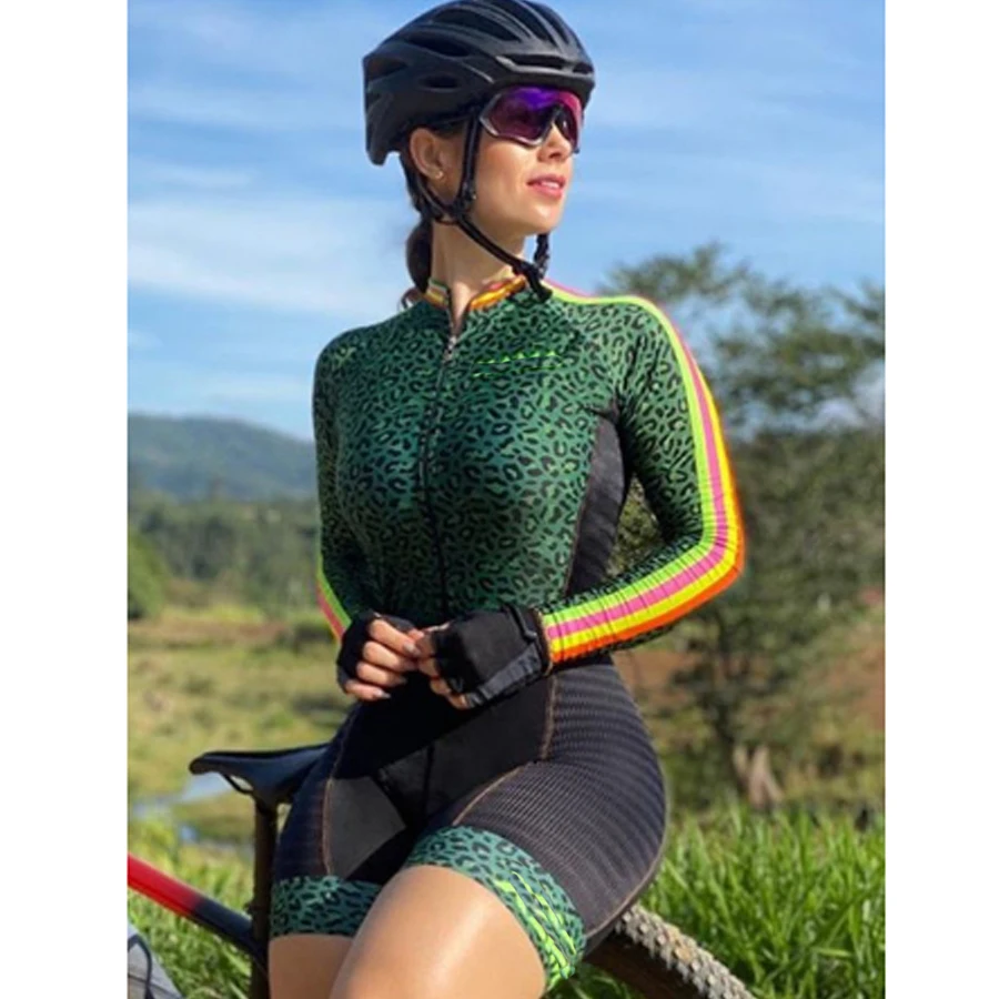 

2020XAMA Pro Clothes Cycling Jersey Women's Professional Long Sleeved Skinsuit Sets Macacao Ciclismo Feminino Triathlon GEL Pad