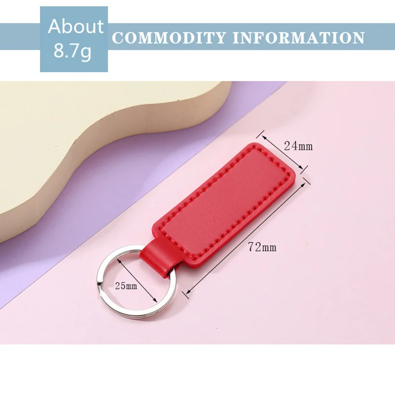 

Stainless Steel PU Leather Keychain Macaron Color Car Key Strap Waist Wallet Key Chain Holder Bag Pendant Keyring Trendy Jewelry