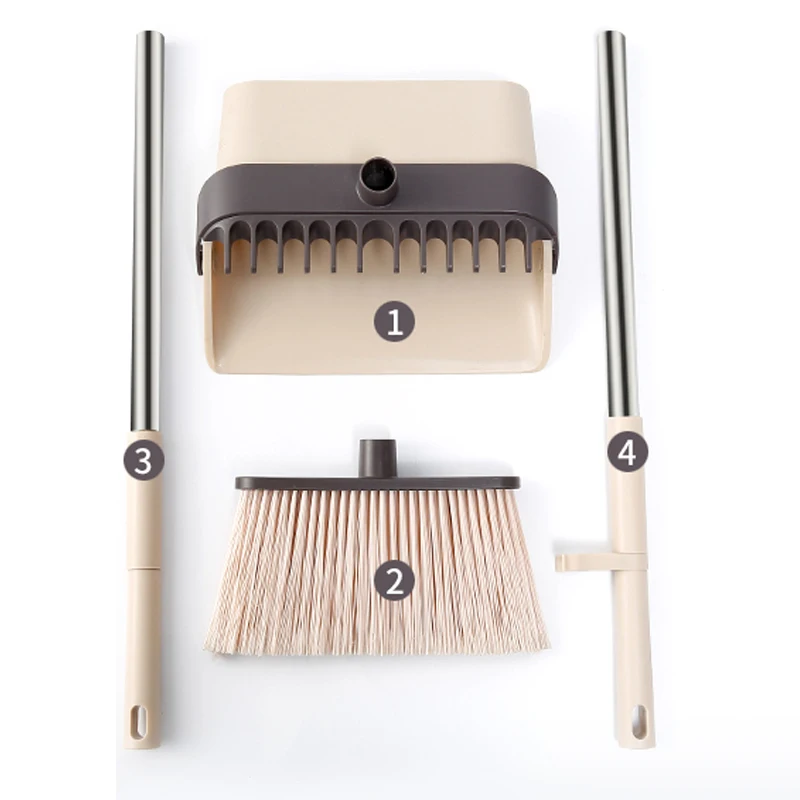 

Foldable Broom Dustpan Windproof Broom Dustpan Simple Style Family 360 Degree Rotatable Extendable Combo Cleaning Suit Tools