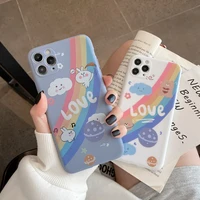 cute cartoon rainbow rabbit bear planet phone case for iphone 12 11 pro max x xs max xr 7 8 puls se 2020 cases soft tpu cover