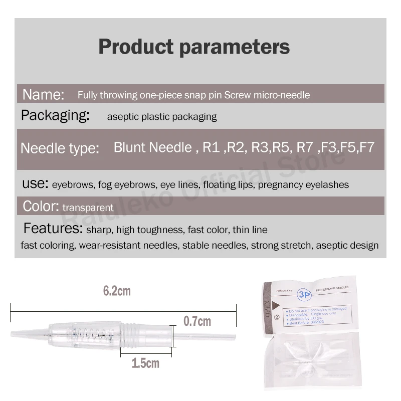 50/100pcs R1/R1 Blunt/R2/R3/R5/R7/F3/F5/F7 Permanent Makeup Needles for Tattoo Cartridge Rotary Swiss Machine Pen | Красота и