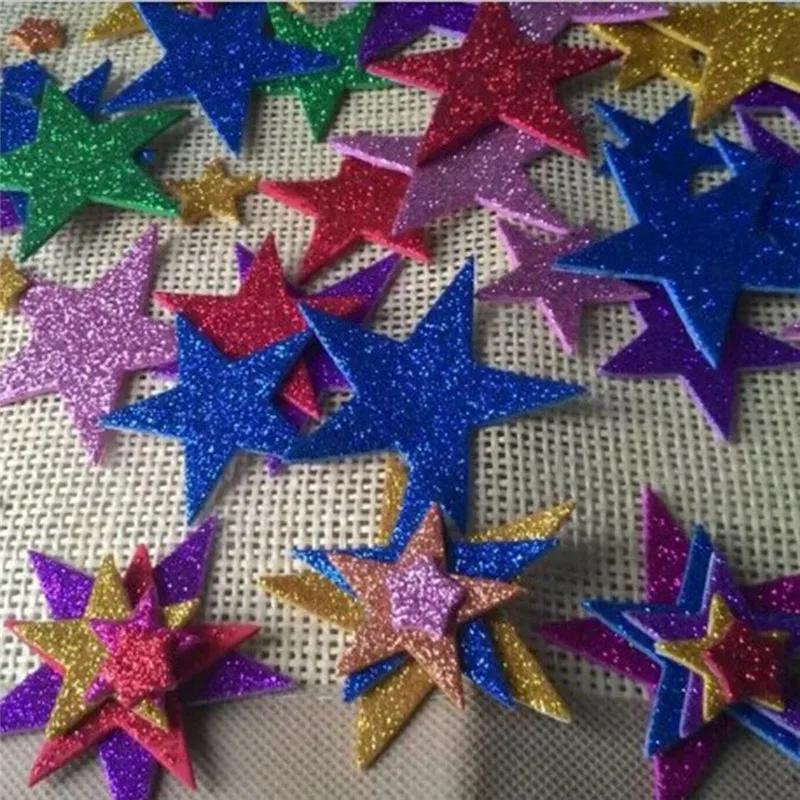 2021 3D Glitter Star Adhesive Foam Sticker Card Craft Cardmaking Scrapbooking Home Room Party Decoration Kid DIY Toys | Игрушки и хобби