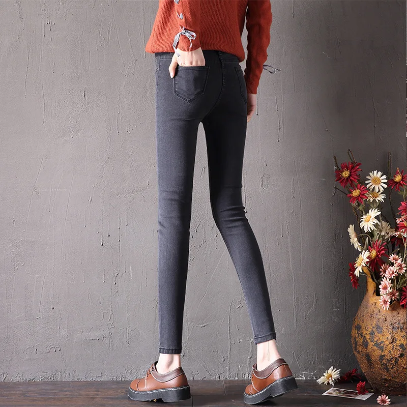 Новинка 2020 женские джинсы с высокой талией эластичные тонкие узкие высокого