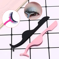 stainless steel eyebrow tweezer curler fake eye lash eyelash tweezers applicator clip clamp eyes makeup beauty tools