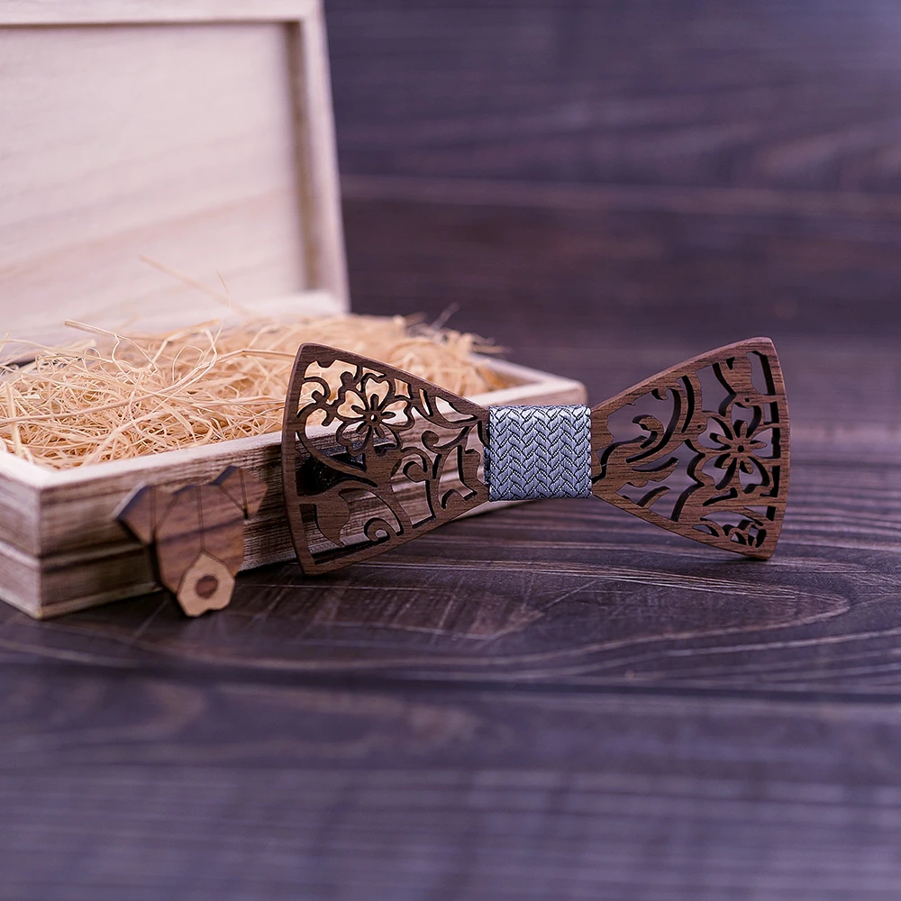 Аксессуары для одежды мужской Искусственный деревянный галстук бабочка брошь с