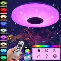 60w rgb dimmable music ceiling lamp remoteapp control ceiling lights ac180 265v for home bluetooth speaker lightingfixture