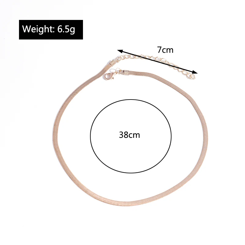 

Simple Style Metal Snake Chain Necklaces for Women Fashion Gold Silver Color Chokers Necklaces Girl Party Jewelry Accessories