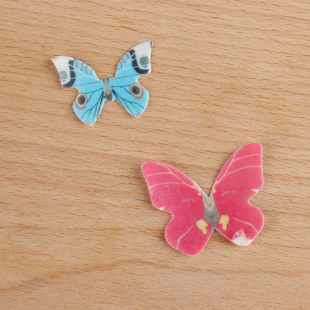 42 шт. смешанные бабочки съедобные клейкие вафли рисовая бумага топперы для