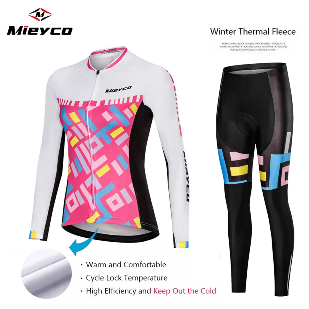 

Зимний теплый флисовый комплект с длинным рукавом, Джерси, велосипедный комплект, Roupa Ciclismo Feminina 2021 MTB Bicicleta, одежда, комбинезон, брюки, костюм ...