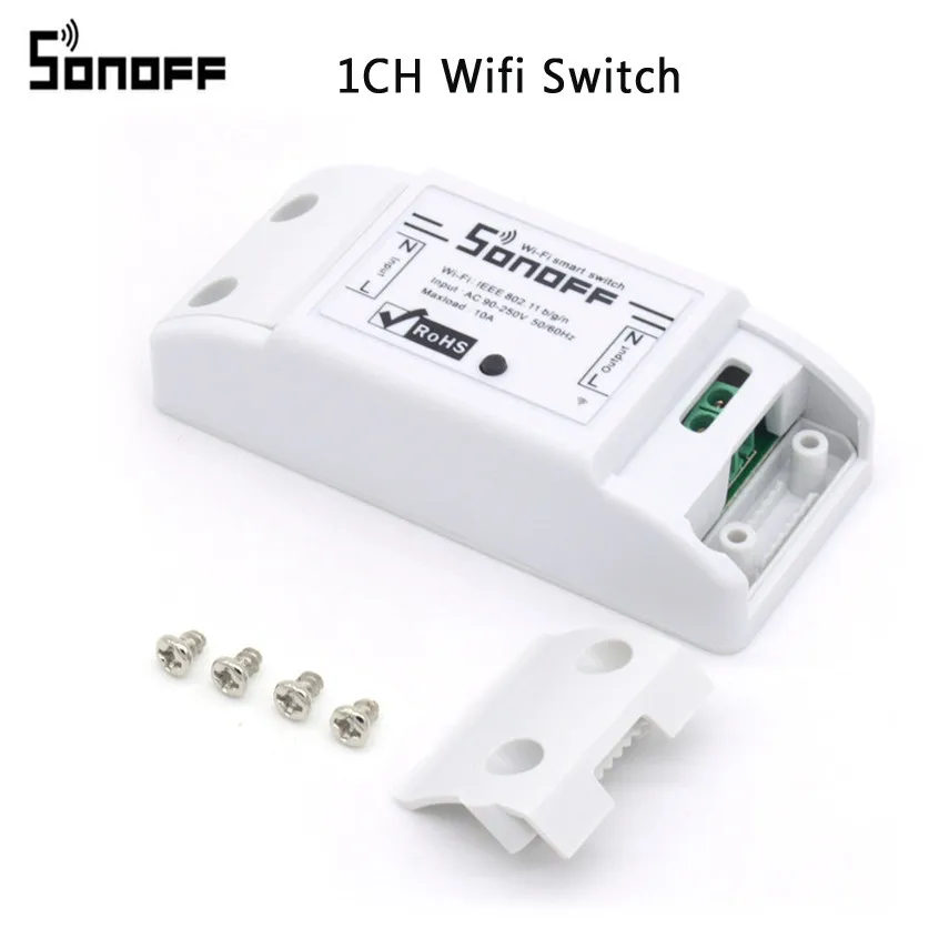 Sonoff Wifi Switch Sonoff Wifi умный переключатель 1CH/2CH/4CH R2 DIY Переключатель беспроводной домашней автоматизации таймер 220 В пульт дистанционного управления по телефону - Комплект: Sonoff Wifi Switch