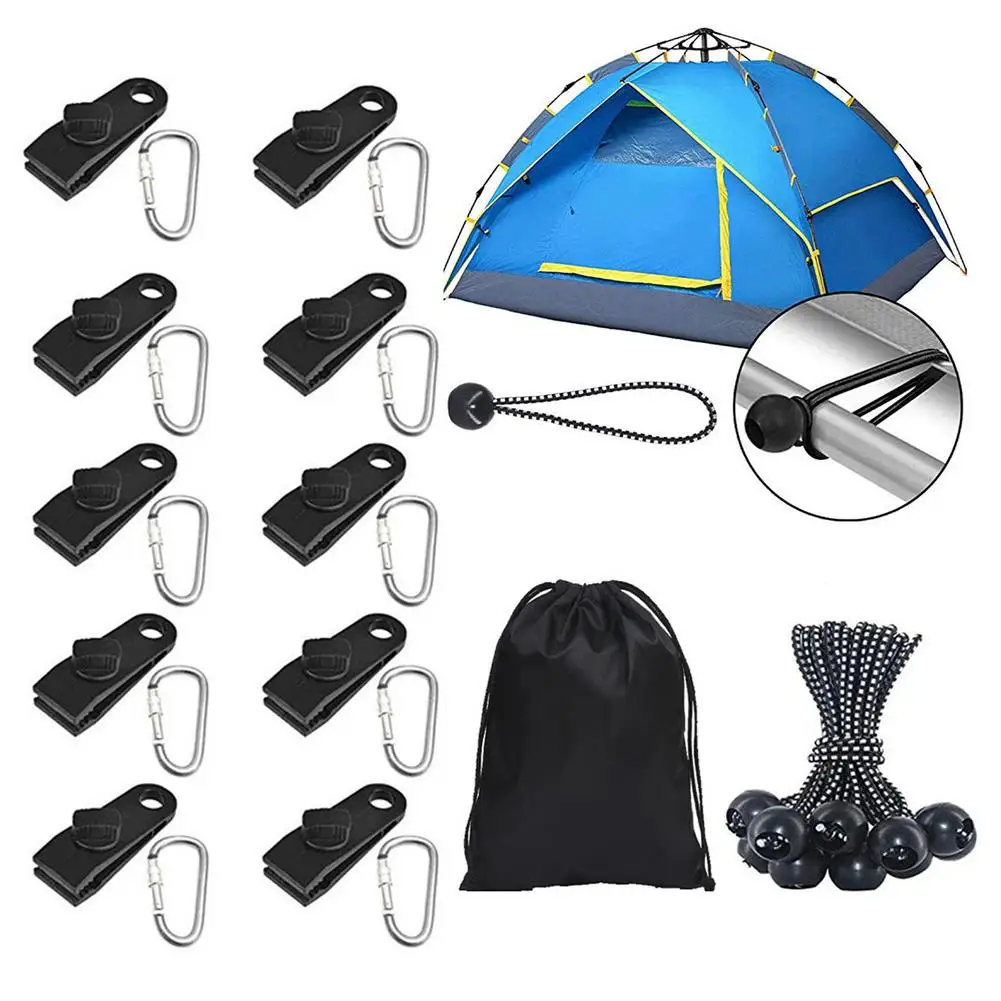 

31pcs Windproof Tent Clip Fixed Buckle Outdoor Fixing Buckle Set Tarp Clips Set For Awning Camping Hiking Tent