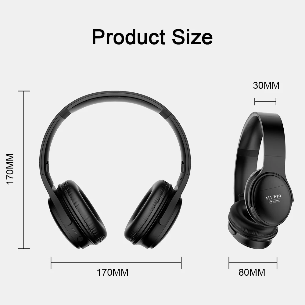 Беспроводные Игровые наушники H1 Bluetooth V5.0 HD Hi Fi стереонаушники с шумоподавлением и