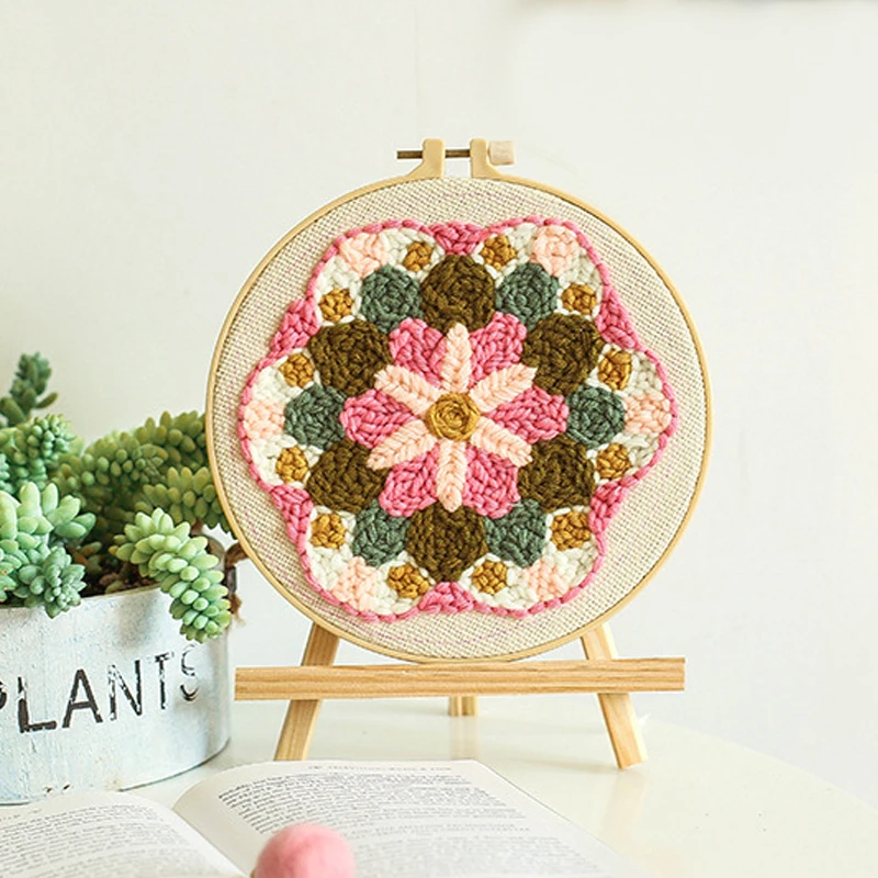 Poke Embroidery For DIY Flower Supplies Needlework Sewing Punch Needle Wool Handmade Decor Gift | Дом и сад