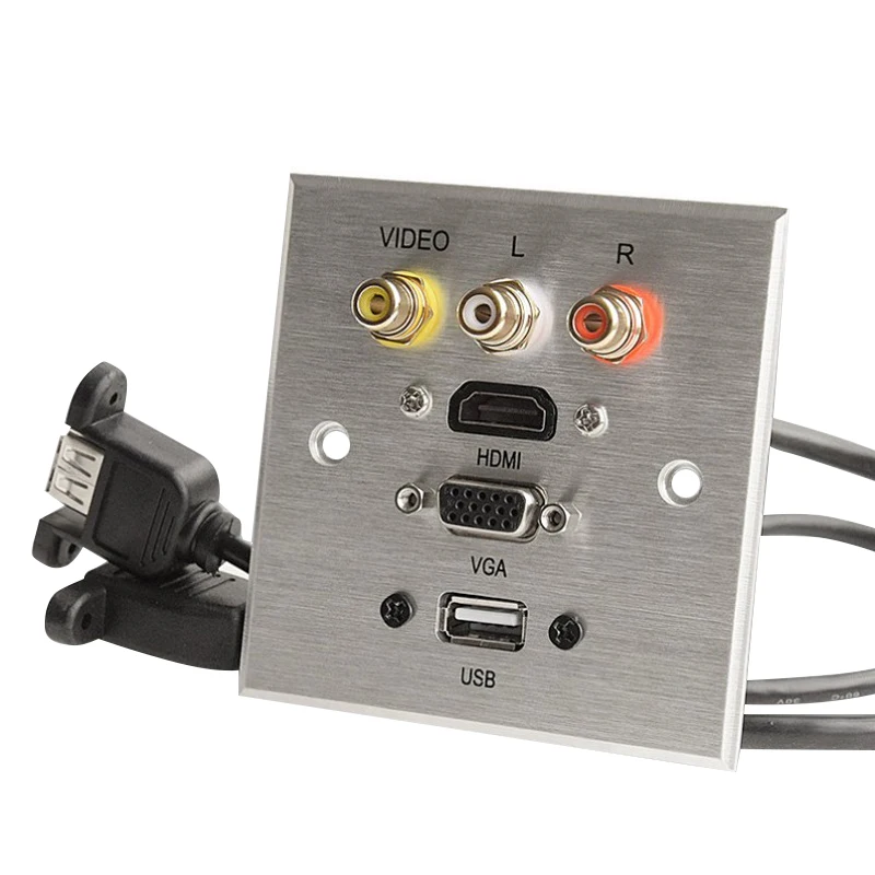 Настенная настольная панельная розетка из алюминиевого сплава мультимедийная