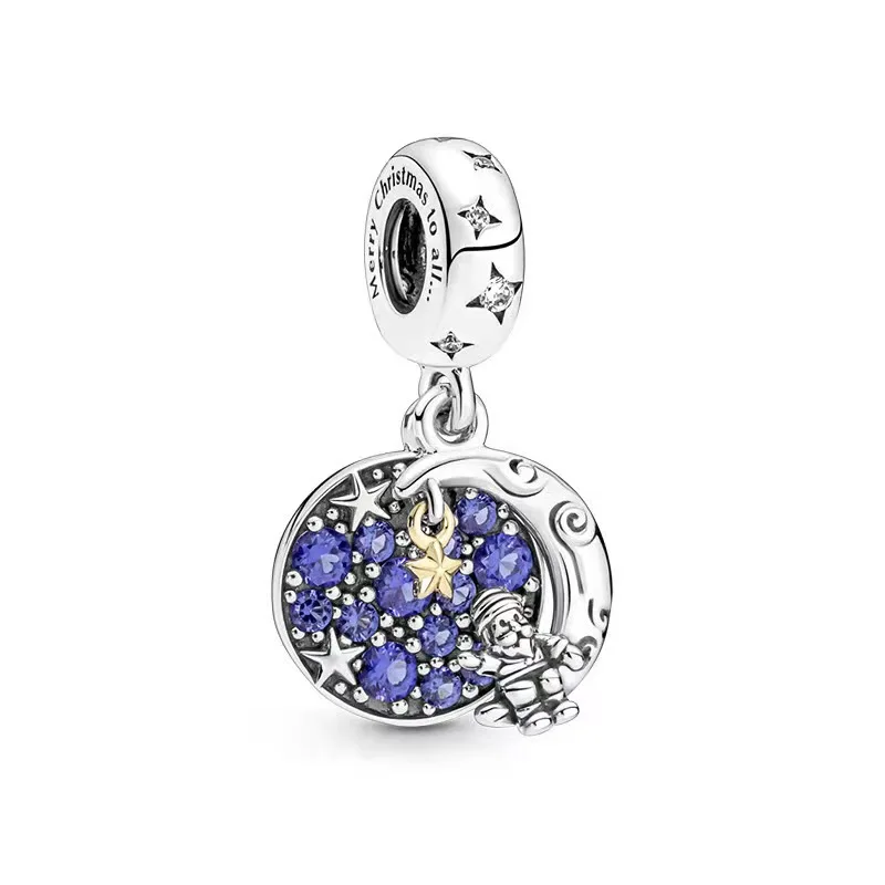

Бусины из серебра 925 пробы с голубым Цирконом для браслета Pandora