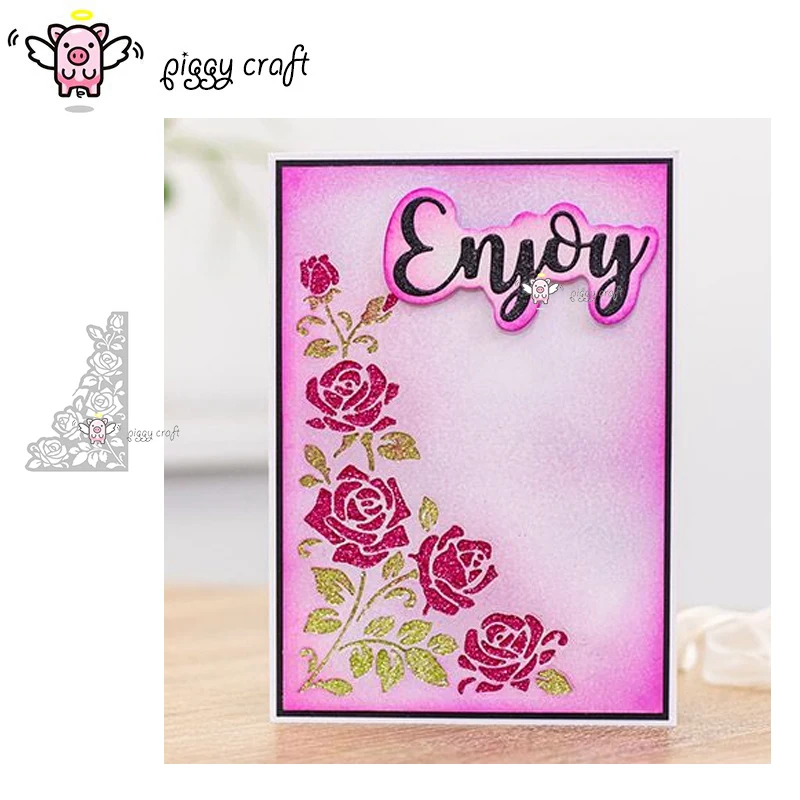 Свинья для рукоделия резки металла штампы высечки форма 2 шт. цветок розы рамка