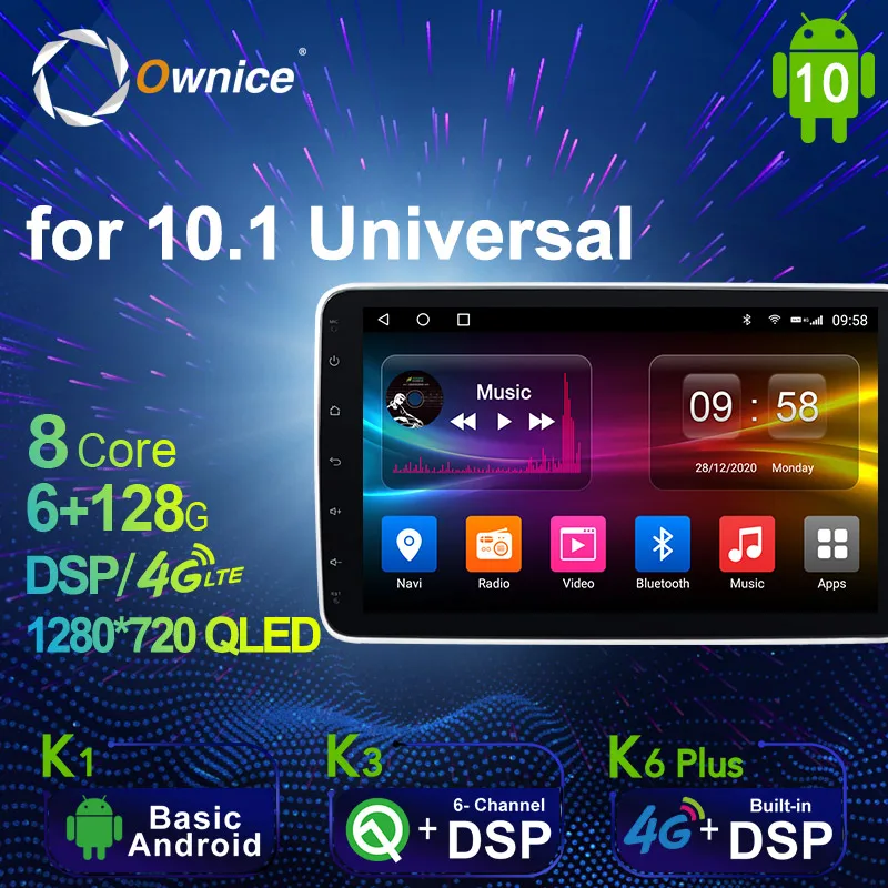 Автомобильный мультимедийный радиоплеер Ownice 6G + 128G Android 10 0 для универсального Nissan