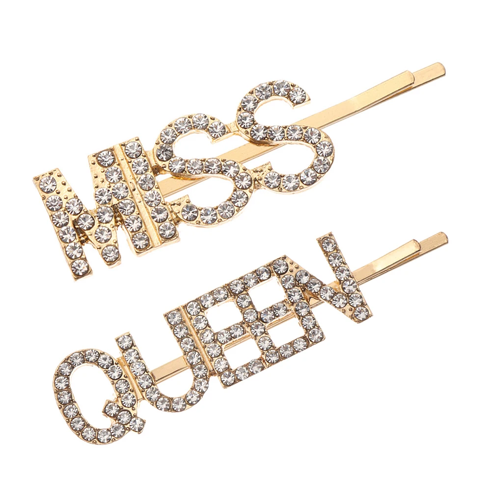 1 шт. стразы для женщин и девочек заколка волос с буквенным принтом кристаллами